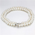 11-12mm Big Size White Knotted Unique Pearl Necklace Jewelry Wholesale